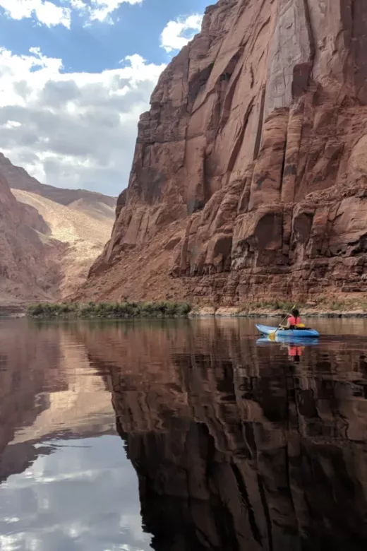 kayak floating down the Colorado River