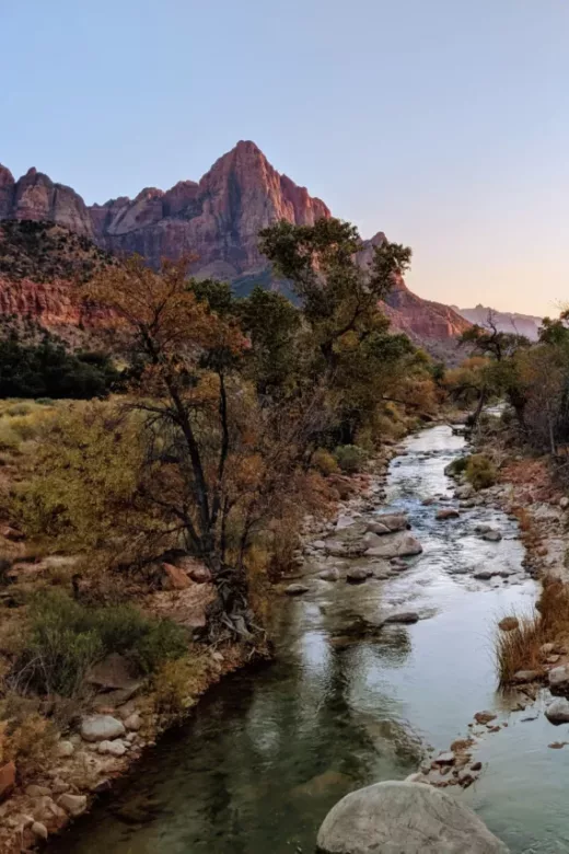 a river near a mountain